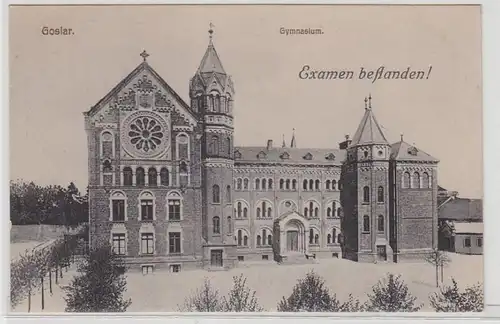 56249 Ak Goslar Gymnasium "Examen bestanden!" um 1910