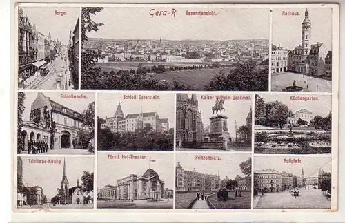 56241 Mehrbild Ak Gera-Reuss Prinzenplatz, Roßplatz usw. 1917