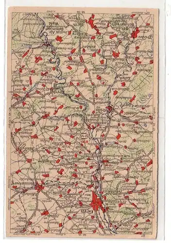 56243 Ak WONA Landkarten Ak Gera und Umgebung um 1930