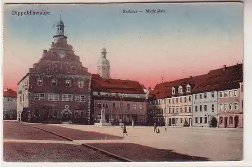 56237 Ak Dippoldiswalde Rathaus Marktplatz 1922