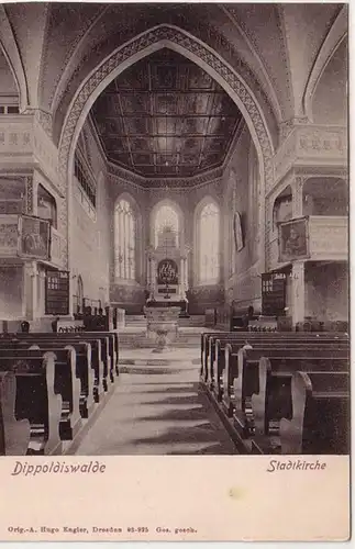 56236 Ak Dippoldiswalde Inneres der Stadtkirche um 1900