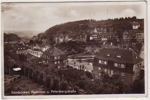 56190 Ak Saarbrücken Feldmann und Petersbergstrasse 1936