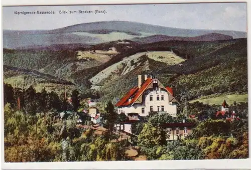 56174 Ak Wernigerode Hasserode Blick zum Brocken um 1910