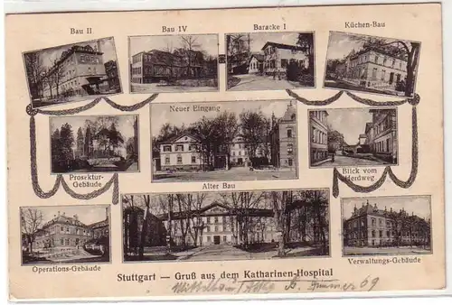 56150 Salutation de Ak du Katharinen Hospital Stuttgart 1933