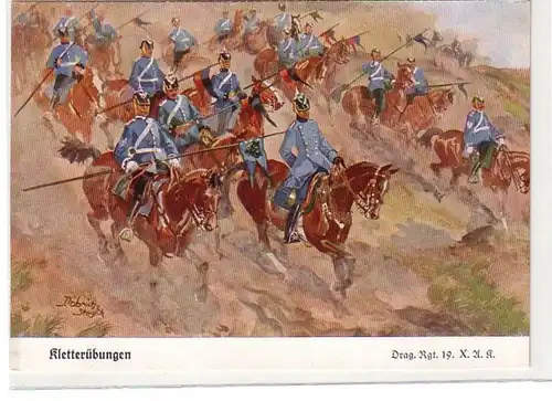 56109 Ak "Kletterübungen zu Pferd" Dragoner Regiment 19., X.A.K.