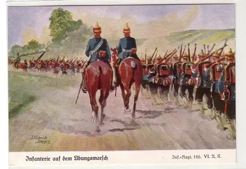 55982 Ak "Infanterie auf dem Übungsmarsch" Inf. Regt.156. VI.A.K.