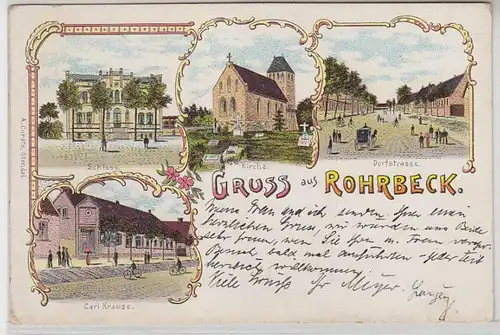 55960 Ak Lithographie Gruß aus Rohrbeck 1903