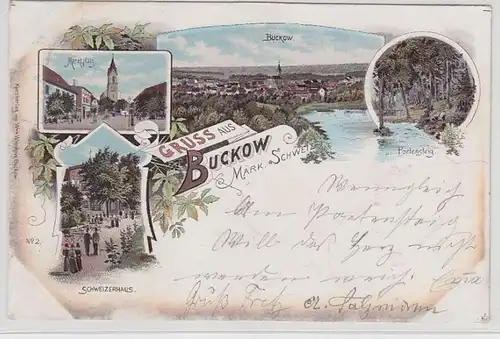 55959 Ak Lithographie Salutation de Buckow Märkische Suisse 1898
