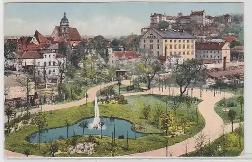 55901 Ak Pirna Friedenspark mit Amtsgericht um 1910