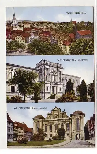 55897 Feldpost Ak Wolfenbüttel Totalansicht, Bibliothek, Garnisonkirche 1914