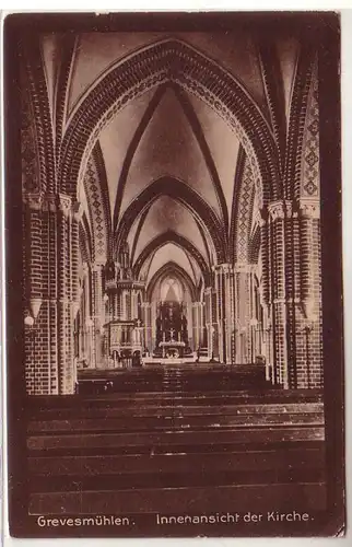 55891 Ak Grevesmühlen in Mecklenburg Innenansicht der Kirche 1934