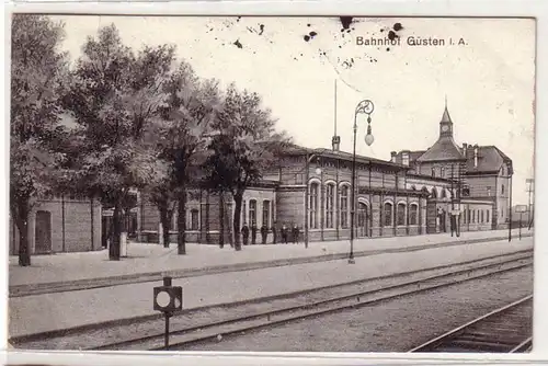 55887 Ak Bahnhof Güsten in Anhalt 1914