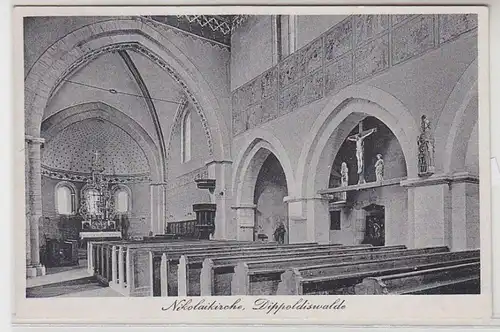 55881 Ak Dippoldiswalde Inneres der Nikolaikirche 1930