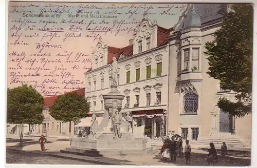 55859 Ak Schönebeck an der Elbe Markt und Marktbrunnen 1908