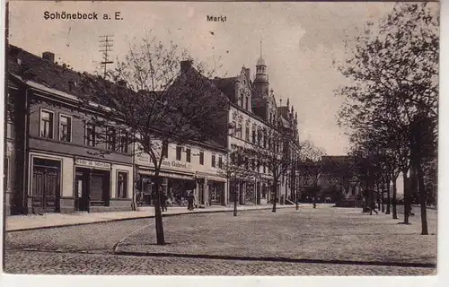 55858 Ak Schönebeck an der Elbe Markt 1919