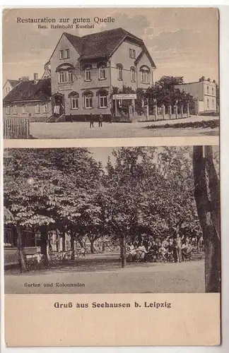 55846 Ak Gruß aus Seehausen bei Leipzig Restauration um 1920