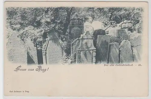 55835 Ak Salutation de Prague! Le vieux cimetière juif vers 1900