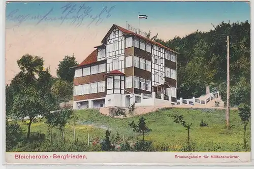 55809 Feldpost Ak Bleicherode Bergfrieden Erholungsheim für Militäranwärter 1915