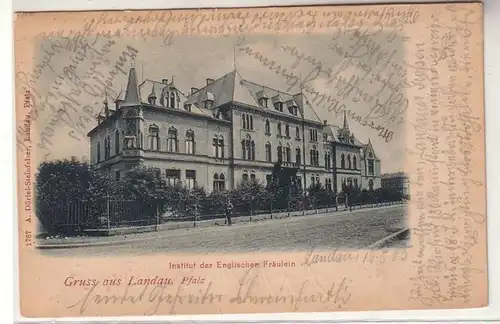 55804 Ak Salutation de Landau Palatinat Institut de Mlle anglaise 1905