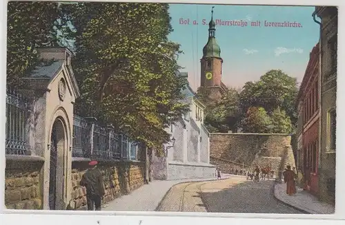 55806 Ak Hof à la Saale Pfarrstraße avec Lorenzkirche 1913