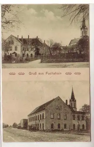 55736 Mehrbild Ak Gruß aus Fuchshain Gasthof und Dorfansicht 1910