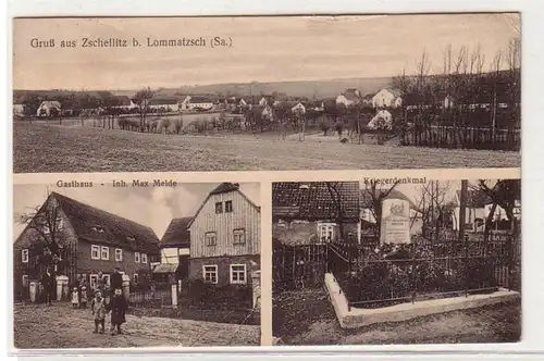 55699 Mehrbild Ak Gruß aus Zscheilitz bei Lommatzsch Gasthaus usw. 1928