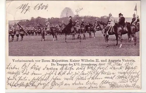 55673 Ak Vorbeimarsch vor Ihren Majestäten Kaiser Wilhelm II. & Augusta Victoria