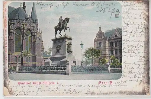 55655 Ak Gera Reuss Denkmal Kaiser Wilhelm I. 1905