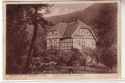 55652 Ak Wendefurt im Bodetal (Harz) Knappschafts Erholungsheim 1929