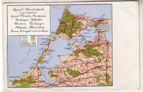 55634 Ak Carte spéciale de randonnée à pied Graal Müritz, etc. vers 1930