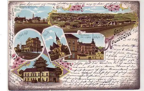 55600 Ak Lithographie Gruß aus Neustädtel in Sachsen 1902