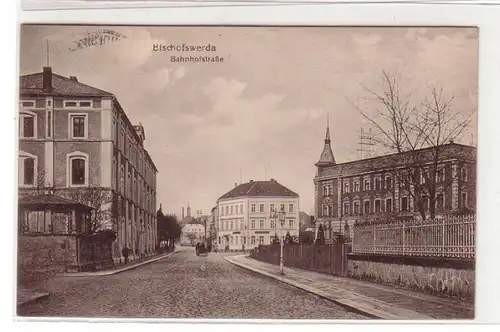 55598 Ak Bischofswerda Bahnhofstrasse 1928