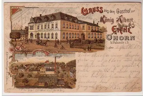 55596 Ak Lithographie Gruß aus Ohorn bei Pulsnitz 1901