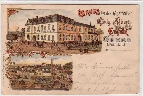 55595 Ak Lithographie Gruß aus Ohorn bei Pulsnitz 1901