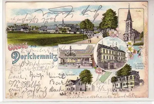 55590 Ak Lithographie Gruß aus Dorfchemnitz Gasthof 1905