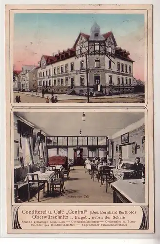 55586 Ak Oberwürschnitz im Erzgebirge Conditorei und Café "Central" 1915