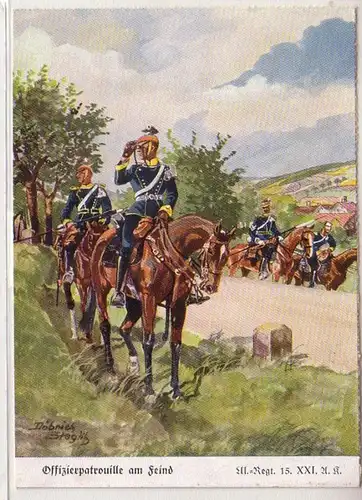 55514 Ak "Offizierspatrouille am Feind" Ulanen Regiment 15 XXI.A.K. um 1930