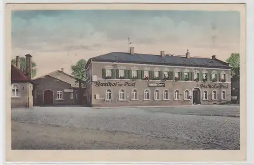 55510 Ak Bahnhof Kieritzsch Gasthof zur Post 1930