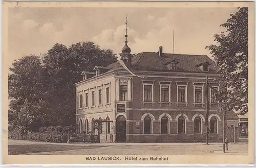 55506 Ak Bad Lausick Hotel zum Bahnhof 1929