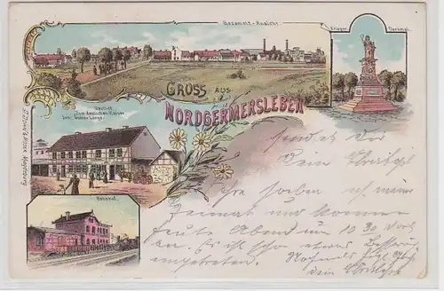 55503 Ak Lithographie Gruß aus Nordgermersleben 1901