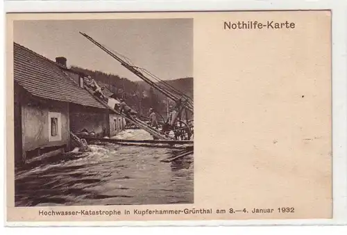 55475 Ak Hochwasser Katastrophe in Kupferhammer Grünthal 1932