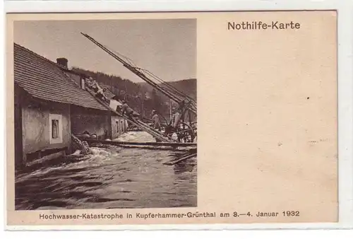 55475 Ak inondations catastrophe dans le marteau de cuivre Grünthal 1932