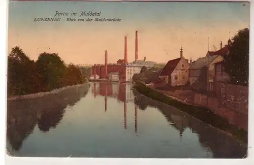 55449 Ak Lunzenau Blick von der Muldenbrücke um 1910