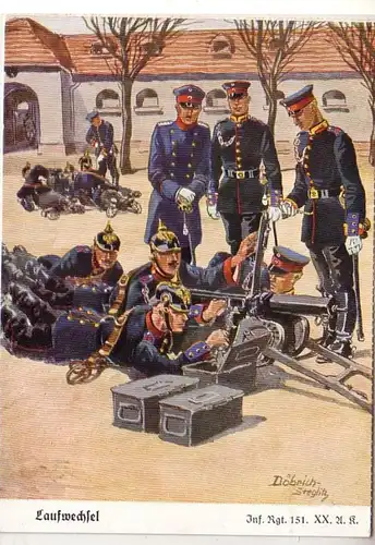 55416 Ak "MG Change de course" Régiment d'infanterie 151, XX. A.K. vers 1930