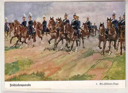 55403 Ak "Frühjahrsparade" 1. Garde Feldartillerie Regiment