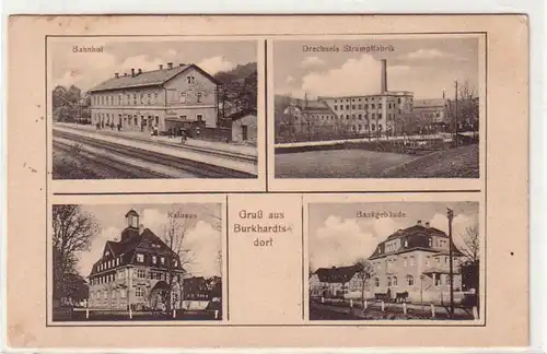 55392 Mehrbild Ak Gruß aus Burkhardtsdorf Bahnhof usw. 1916
