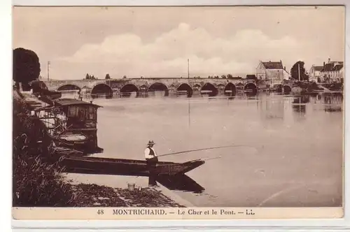 55369 Ak Montrichard France le Cher et le Pont vers 1915