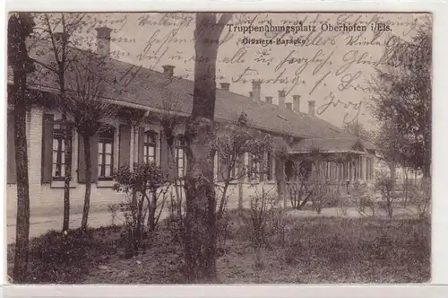 55368 Ak Truppenübungsplatz Oberhofen im Elsass Offiziers Baracke 1914