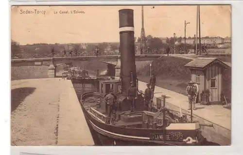 55360 Feldpost Ak Sedan Torcy Le Canal l'Ecluse Frankreich France 1916