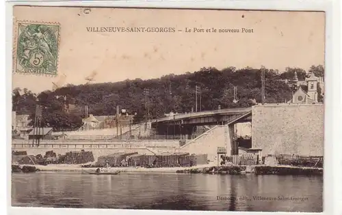 55336 Ak Villeneuve Saint Georges le Port et le Nouveau Pont 1907